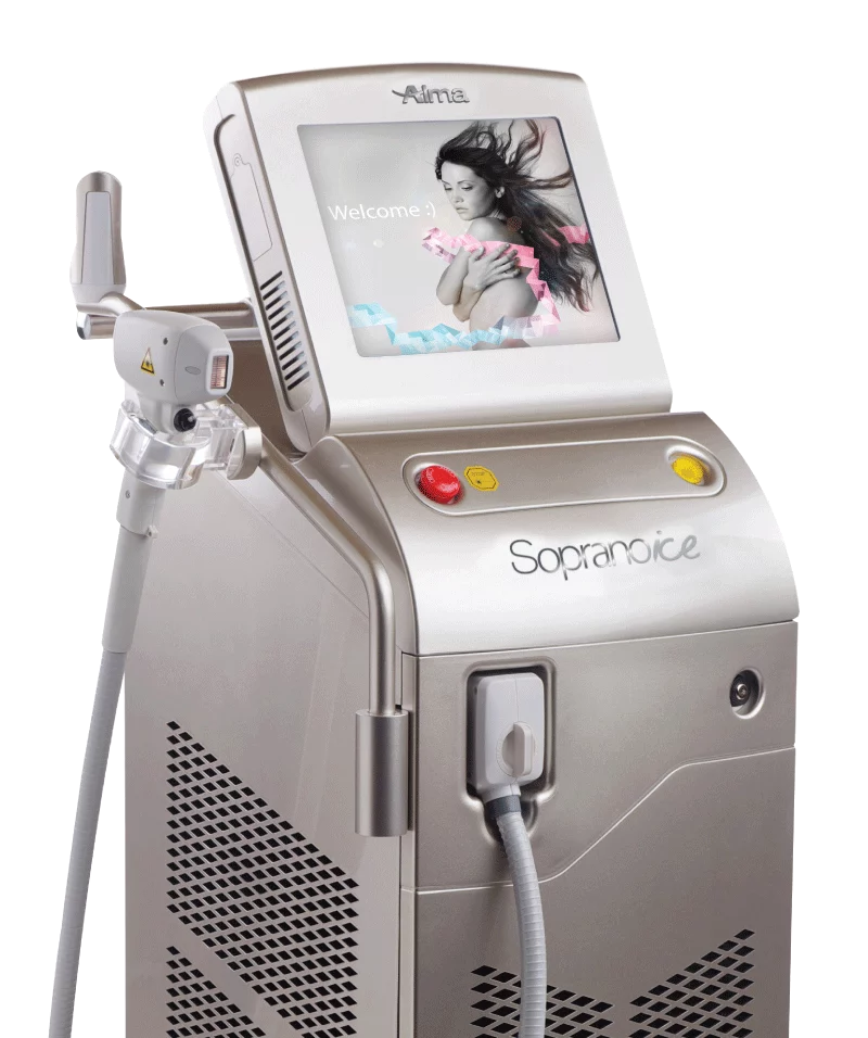 Soprano Ice Hair Removal Machine by Alma Technology Behind the Soprano - ICE Laser Treatment machine illustration