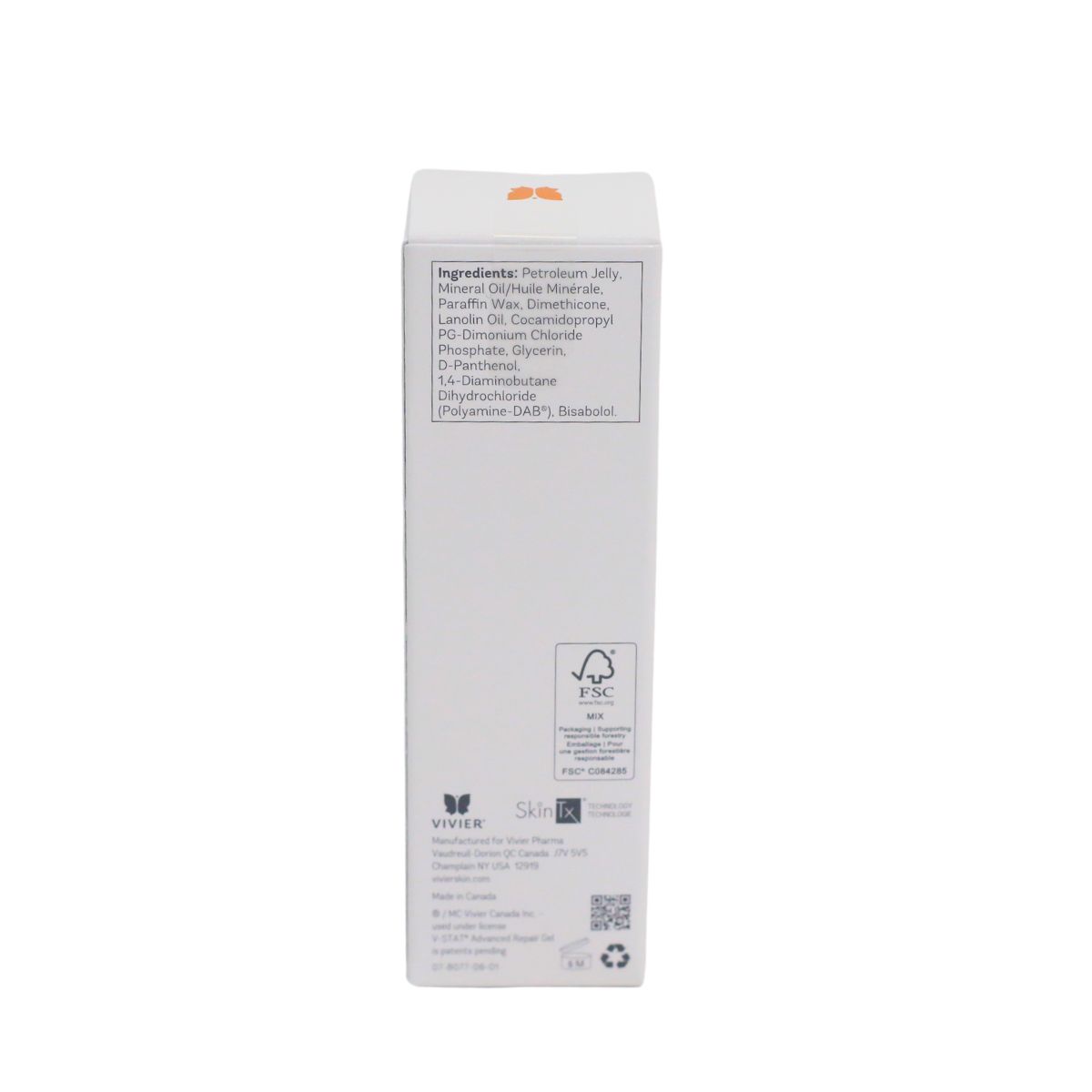 V-STAT Advanced Repair Gel - VIVIER - Product Box Back Image