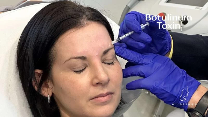 Dr. Wilderman injecting Botulinum Toxin to a patient - wilderman cosmetic clinic